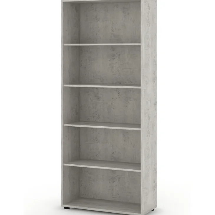 Libreria ufficio moderna 79x188h cm cemento Woody