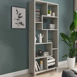 Libreria verticale 69x161h cm reversibile moderna cemento Eliza