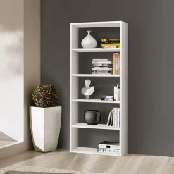 Libreria 89x218h cm componibile moderna bianco frassinato Kubic 14