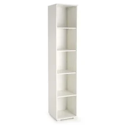 Libreria 40x200h cm con ripiani moderna bianco opaco Viki