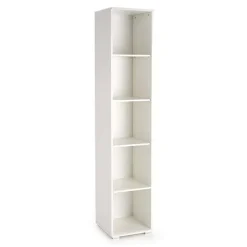 Libreria 40x200h cm con ripiani moderna bianco opaco Viki