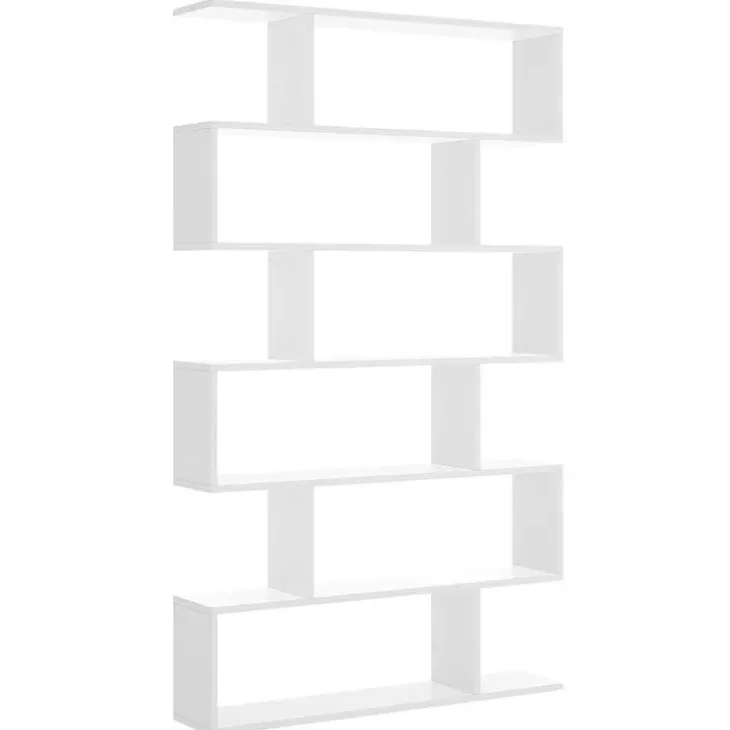 Libreria 80x192h cm design moderno bianco opaco Zaira