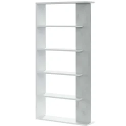 Libreria 90x180h cm moderna bianco opaco cemento Elira
