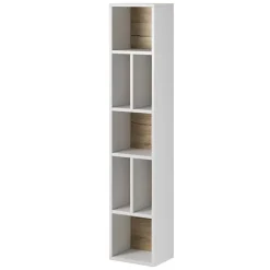 Libreria 32x159h cm moderna design bianco rovere Tahiti