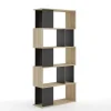 Libreria 80x183h cm moderna rovere laccato nero Tape Gihome®