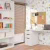 Libreria 80x201h cm moderna soggiorno bianco opaco Allan