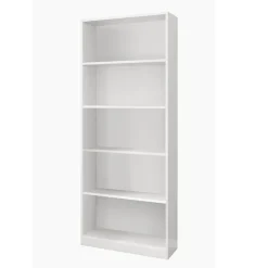 Libreria 80x201h cm moderna soggiorno bianco opaco Allan