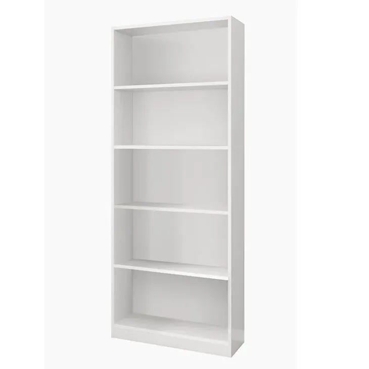 Libreria 80x201h cm moderna soggiorno bianco opaco Allan