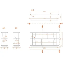 Libreria 160x78h cm moderna soggiorno rovere Bukly