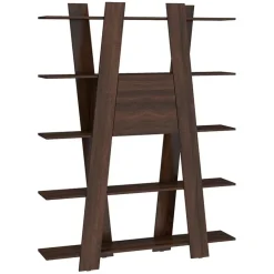 Libreria 150x194h cm moderna soggiorno rovere scuro Cosmo