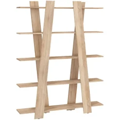 Libreria 150x194h cm moderna soggiorno rovere chiaro Cosmo