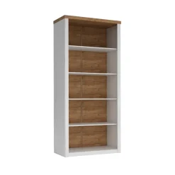 Libreria 90x198h cm 5 ripiani bianco frassinato rovere Provenza