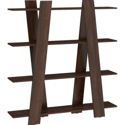 Libreria 140x151h cm soggiorno moderna rovere scuro Cosmo