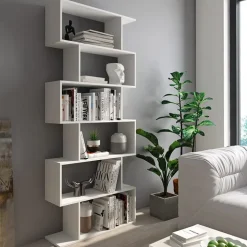 Libreria 80x191h cm ufficio moderna bianco opaco Carry