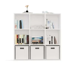 Libreria 111x111h cm 9 vani a giorno bianco Giove