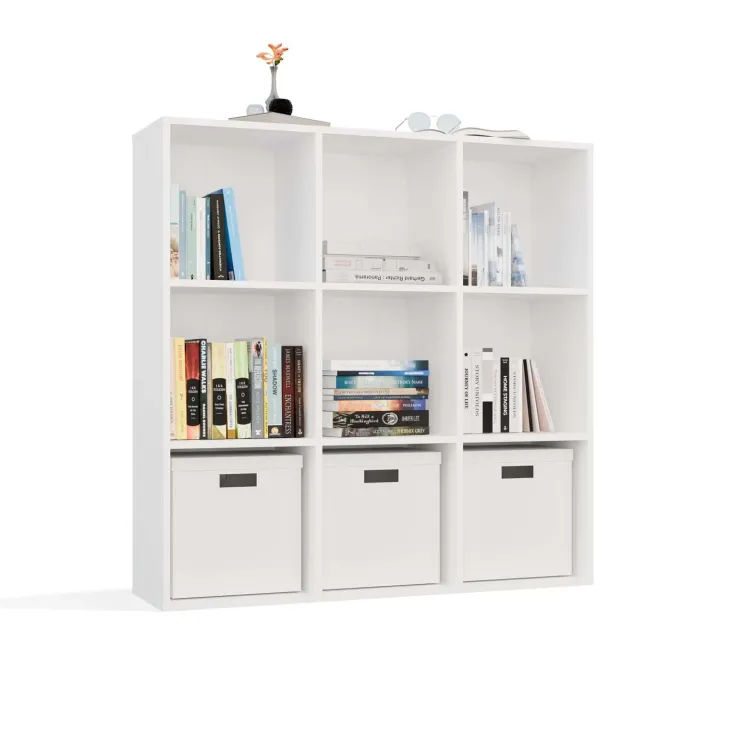 Libreria 111x111h cm 9 vani a giorno bianco Giove