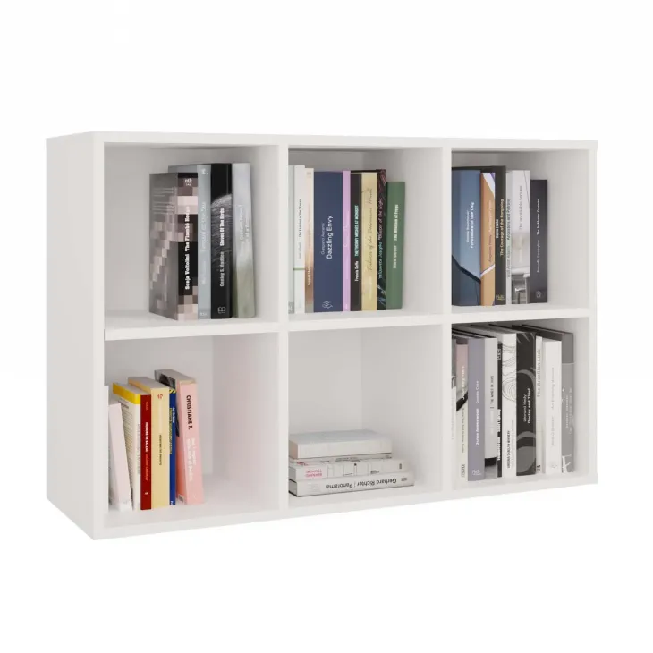 Libreria 90x60h cm 6 vani a giorno bianco Giove