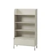 Libreria 89x159h cm 4 vani a vista 1 cassetto beige cashmere Rita
