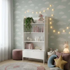 Libreria 89x159h cm 4 vani a vista 1 cassetto beige cashmere Rita