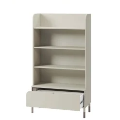 Libreria 89x159h cm 4 vani a vista 1 cassetto beige cashmere Rita