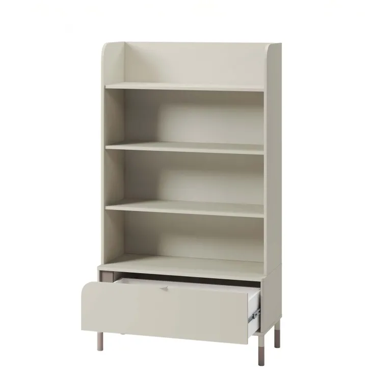 Libreria 89x159h cm 4 vani a vista 1 cassetto beige cashmere Rita