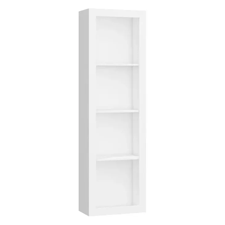 Libreria 60x198h cm 4 vani moderna soggiorno bianco opaco Xena