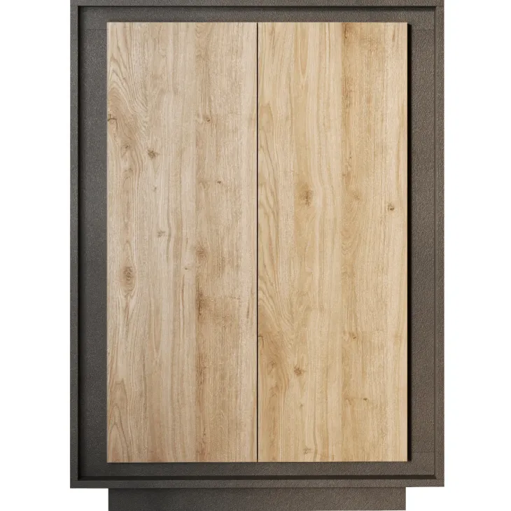 Madia alta 106x171h cm 2 ante antracite rovere chiaro Deluxe