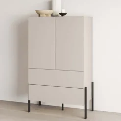 Madia alta 90x150h cm 2 ante 4 cassetti beige cashmere Simple