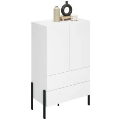 Madia alta 90x150h cm 2 ante 4 cassetti bianco Simple
