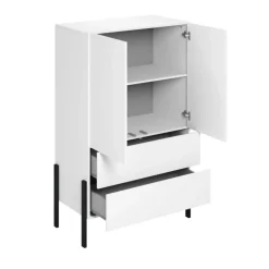 Madia alta 90x150h cm 2 ante 4 cassetti bianco Simple