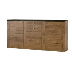 Madia con cassetti 176x85h cm 2 ante quercia rovere grigio Paloma 2