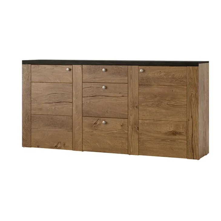 Madia con cassetti 176x85h cm 2 ante quercia rovere grigio Paloma 2