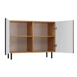 Madia moderna 100x78h cm 2 ante blu rovere cannettato Koreva