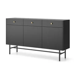 Madia moderna 155x90h cm 3 ante 3 cassetti nero Eterna