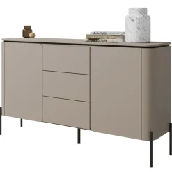 Madia moderna 163x95h cm 2 ante 3 cassetti tortora Carty