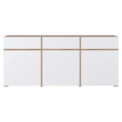 Madia moderna 180x78h cm 3 ante 3 cassetti bianco rovere Lolla