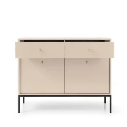Madia moderna 104x83h cm 2 ante con cassetti soggiorno beige Glory