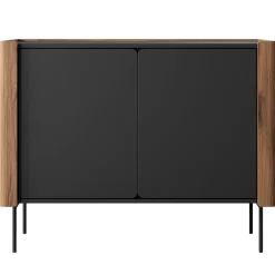 Madia moderna 105x83h cm 2 ante noce nero Wrappy