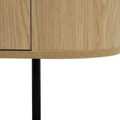 Madia moderna 139x75h cm 2 ante rovere effetto marmo nero Roundi