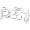 Madia moderna 190x80h cm 3 ante serigrafato rovere nero Duplo