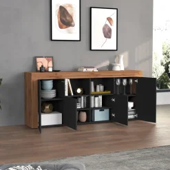 Madia moderna 200x85h cm antracite rovere Block