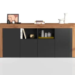Madia moderna 200x85h cm antracite rovere Block