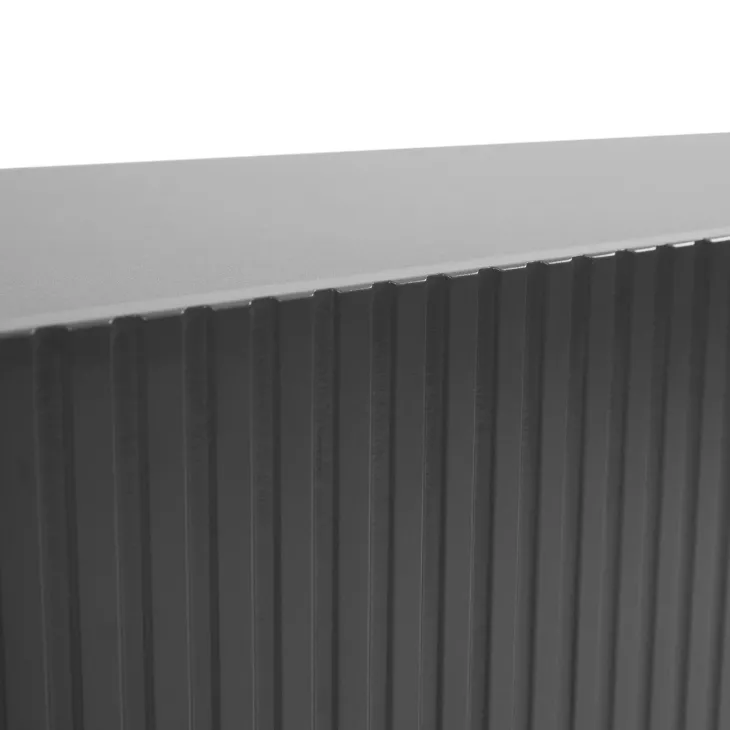 Madia moderna 181x83h cm con camino elettrico cannettato antracite Essence