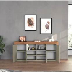 Madia moderna 200x85h cm tortora rovere Block