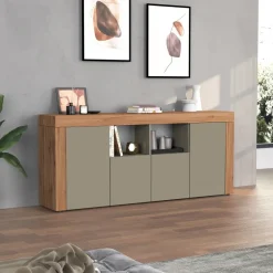 Madia moderna 200x85h cm tortora rovere Block