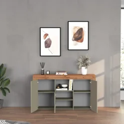 Madia moderna 155x85h cm tortora rovere Block