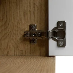 Madia moderna 184x75h cm 2 vani rovere effetto marmo bianco Roundi