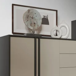 Madia 123x87 cm 2 ante 3 cassetti antracite beige Essenzia