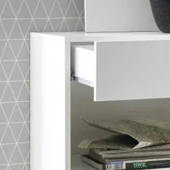 Madia 111x82h cm 1 anta a ribalta 1 cassetto bianco opaco e lucido Steppi