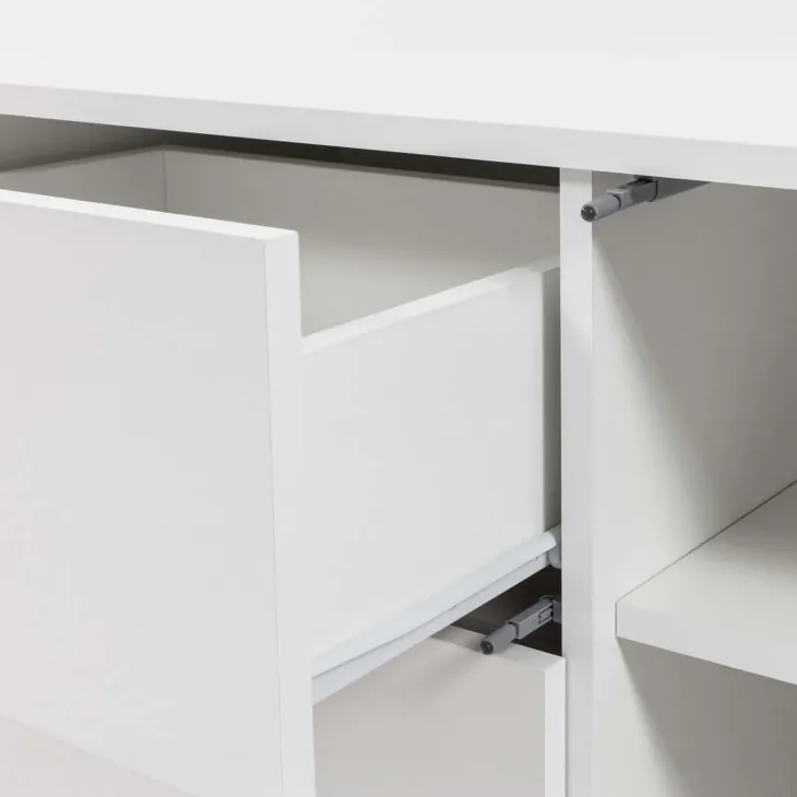 Madia 100x93h cm 1 anta 4 cassetti moderna bianco Eindhoven